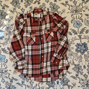 Zenana Outfitters Red Plaid Button-Down Shirt